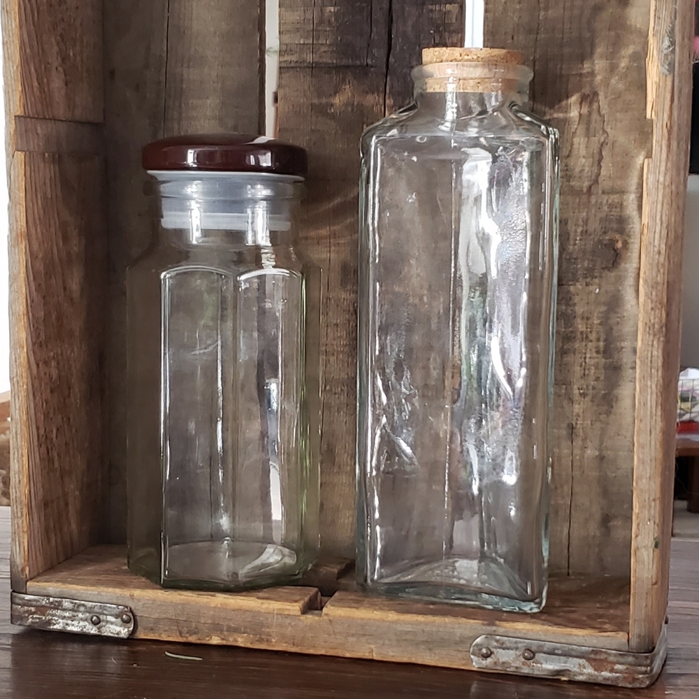 Terrarium Bottles ~ Unique, vintage, flat sided, tall, for closed terrariums